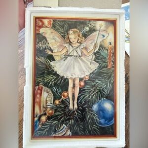 Villeroy & Boch porcelain Christmas angel postCard 1980s Germany VTG